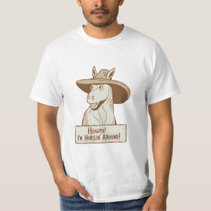 Howdy! I’m Horsin’ Around – Funny Horse Cowboy Hat T-Shirt