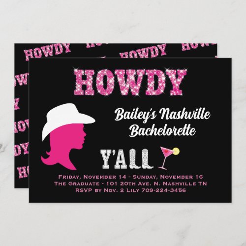 Howdy Nashville Bachelorette Invitation 