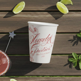 Howdy Partner Western Bachelorette Paper Cups