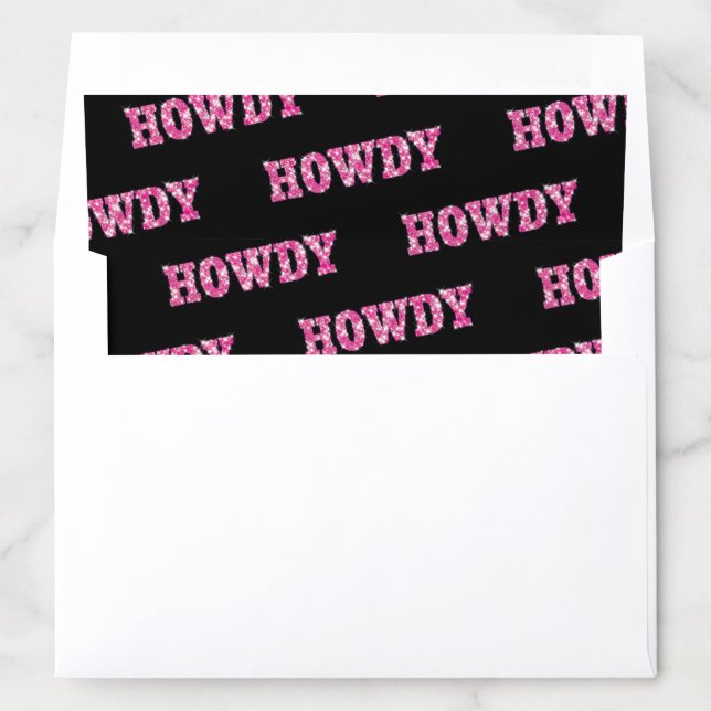 Howdy Pink and Black Envelope Liner (In Envelope)