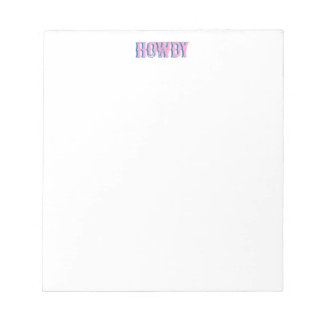 Howdy | Pink and Blue Western Notepad