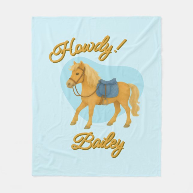 Howdy! Pony Blanket | Personalized Gifts for Kids (Front)