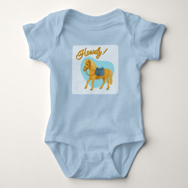 Howdy! Pony Jersey Bodysuit/T-Shirt | Clothing Baby Bodysuit (Front)