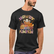 Howdy Pumpkin 2023 retro halloween fall T-Shirt