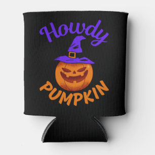 Howdy Pumpkin Halloween Can Cooler
