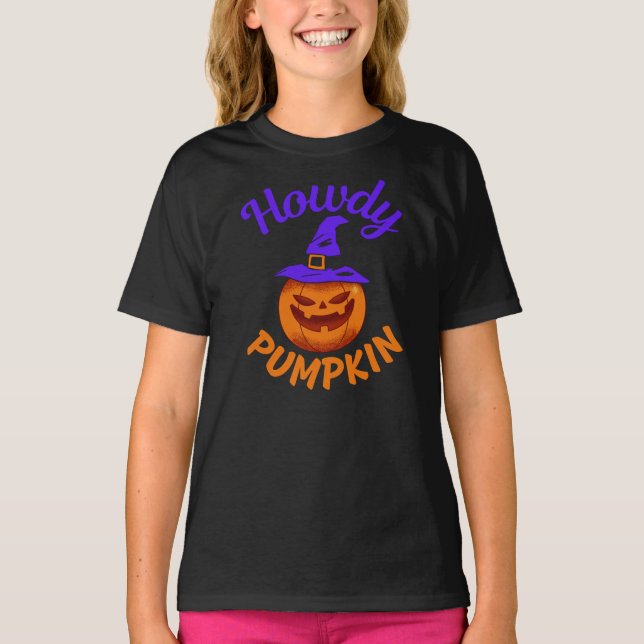 Howdy Pumpkin Halloween T-Shirt (Front)