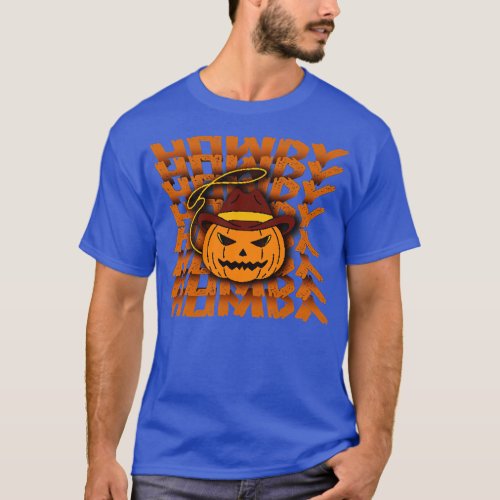 Howdy Pumpkin HalloweenMirror Text Typgraphy T_Shirt