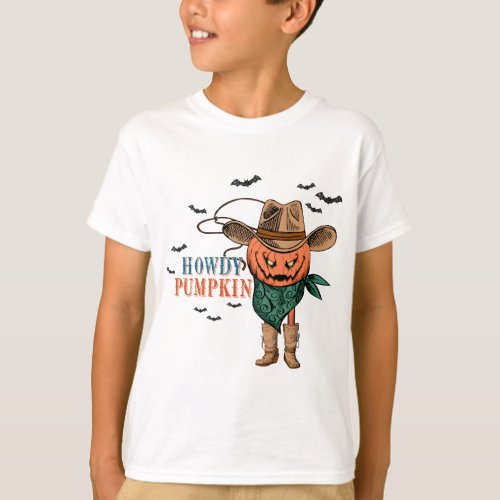 howdy pumpkin retro design T_Shirt