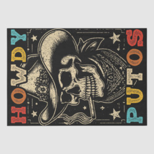 Howdy Putos Funny Skull Retro Vintage Tissue Paper