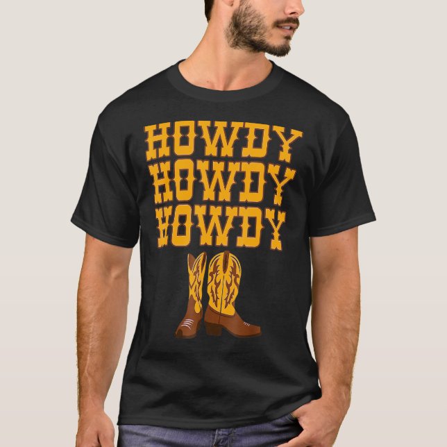 Howdy Rodeo Western Country Southern Cowgirl  5 T-Shirt (Front)