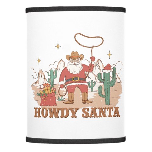 Howdy Santa Claus Cowboy Western Christmas Pj Paja Lamp Shade