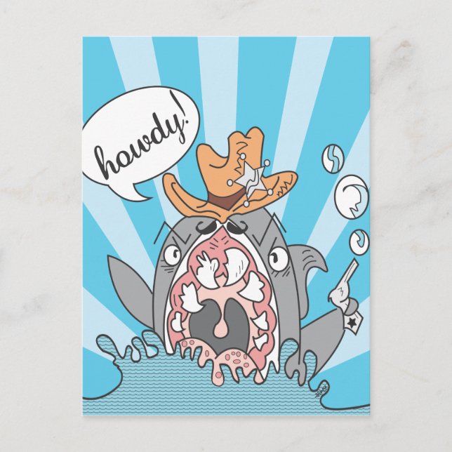 Howdy Shark Postcard (Front)