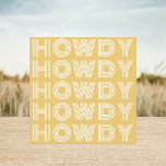 Howdy Southern Charm Greetings Card<br><div class="desc">Say hello in true Texan style with our Howdy Southern Charm Greetings Card – a nod to the days of retro charm and Southern hospitality. This unique card is sure to bring a smile to anyone's face with its classic appeal. The front of the card features a "Howdy" message in...</div>