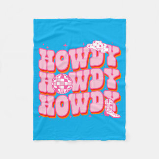 Howdy Southern Western Girl Country Rodeo Pink Fleece Blanket