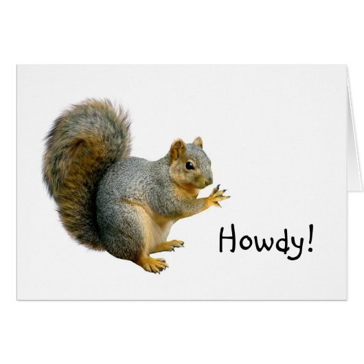 Howdy Squirrel Card (Front Horizontal)