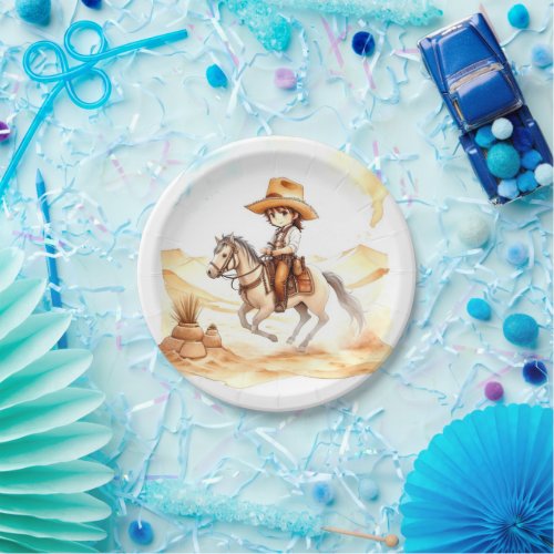 Howdy to Happiness Cowboy Baby Shower Paper Plates