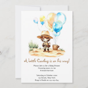 Howdy to Joy: Cowboy Wild West Baby Shower Invitation