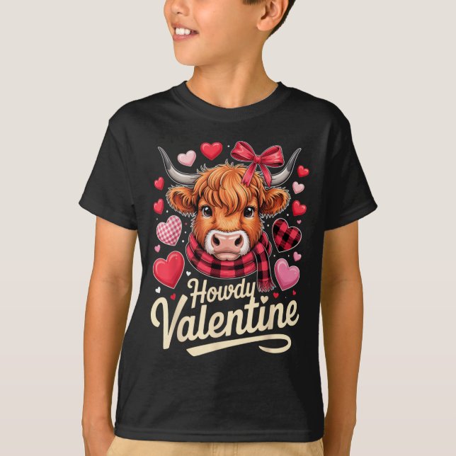 Howdy Valentine Cow Love Outfit For Couples And Af T-Shirt (Front)