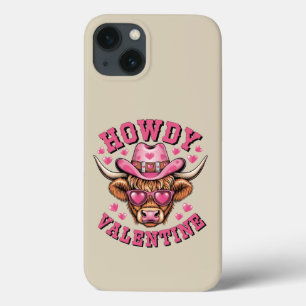 Howdy Valentine Cow Valentines Da&y Coquette Love iPhone 13 Case