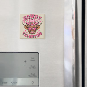 Howdy Valentine Cow Valentines Da&y Coquette Love Magnet