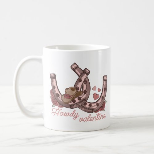 Howdy Valentine Western Horseshoes Coffee Mug