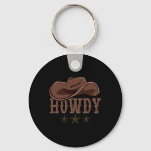 Howdy Western Cowboy Hat Country Cowboy  Keychain
