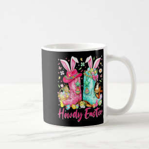 Howdy western easter bunny coquette cowboy boots coffee mug