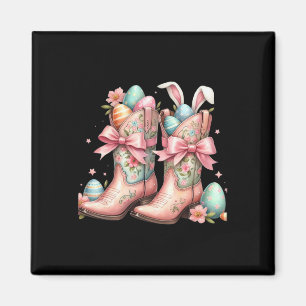 Howdy Western Easter Bunny Coquette Cowboy Boots E Magnet