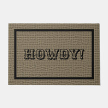 Howdy Western Rustic Welcome Mat | Large Doormat