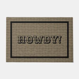 Howdy Western Rustic Welcome Mat Large Doormat