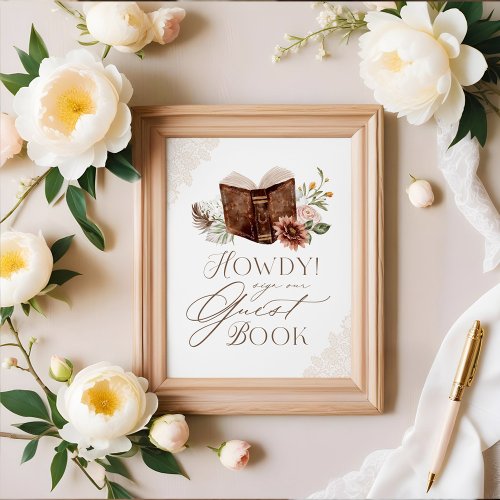 Howdy Wild Western Baby Shower Guestbook Sign