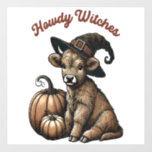 Howdy Witches Halloween Highland Cow Wall Decal