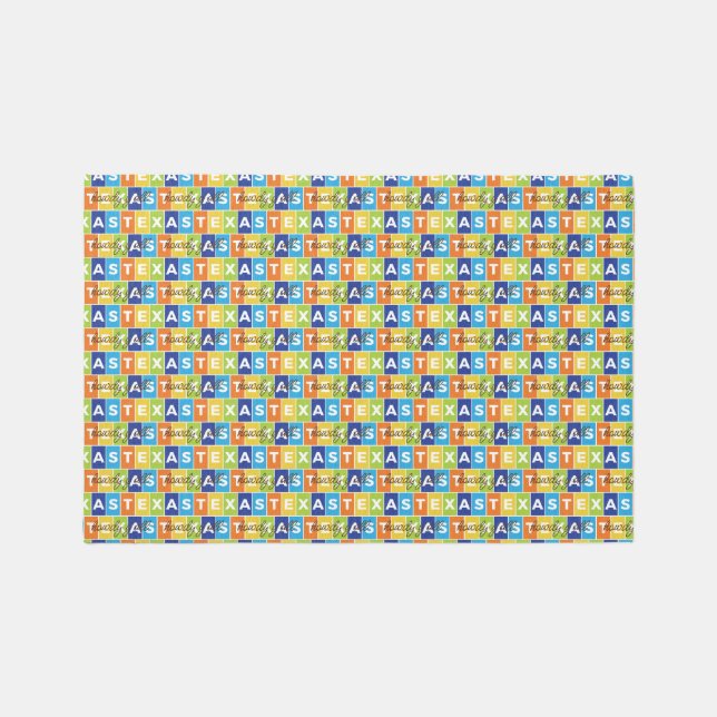 Howdy Y'all Colorful Texas Rug (Front)