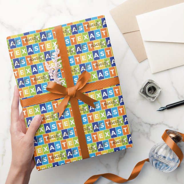 Howdy Y'all Colorful Texas Wrapping Paper (Creator Uploaded)