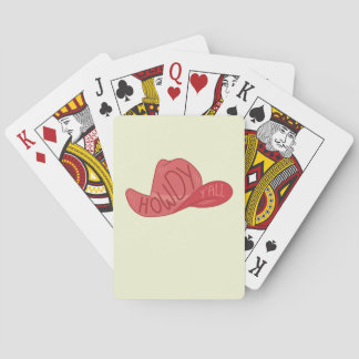 Howdy Y'all Cowboy/Cowgirl Hat Pink Artwork Poker Cards