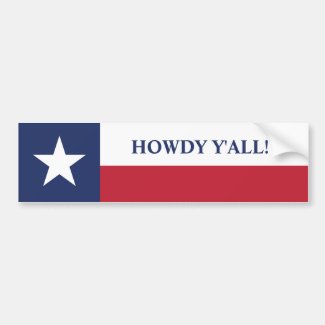 Howdy, y'all Texas Flag Bumper Sticker