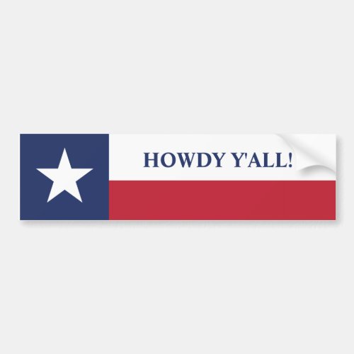 Howdy yall Texas Flag  Bumper Sticker