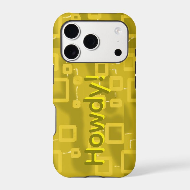 Howdy Yellow Geometric iPhone Case (Back)