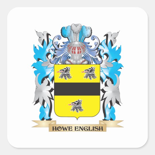 HoweEnglish Coat of Arms Family Crest Square Sticker
