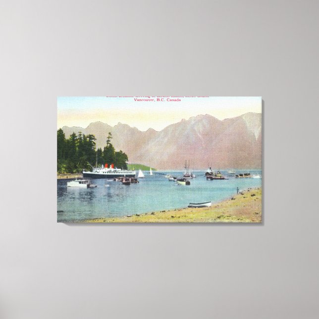 Howe Sound View of Union Steamer at Bowen Island Canvas Print (Front)