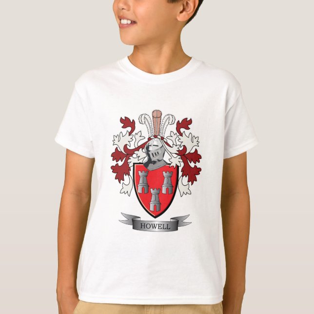 Howell Family Crest Coat of Arms T-Shirt (Front)