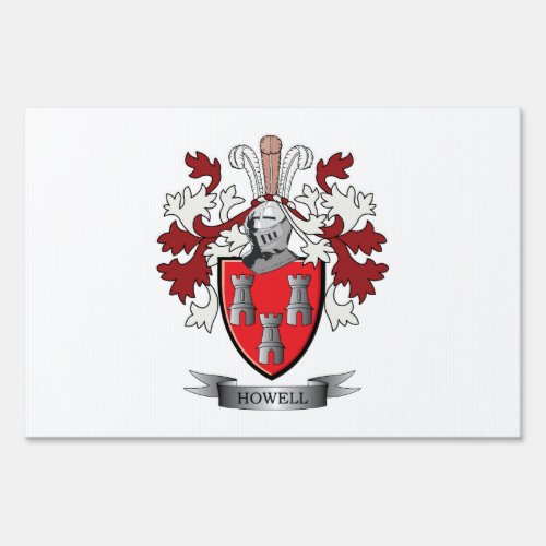 Howell Family Crest Coat of Arms Yard Sign