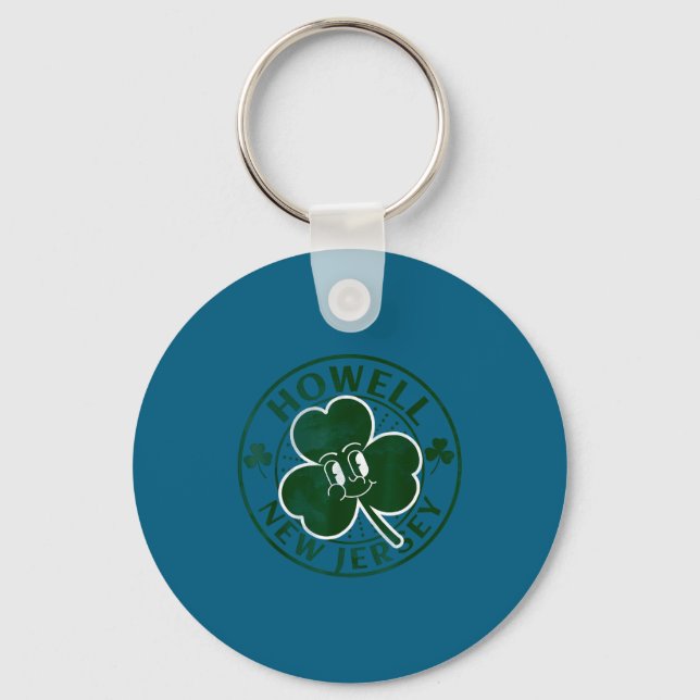 Howell New Jersey Irish Shamrock Nj Retro Souvenir Keychain (Front)
