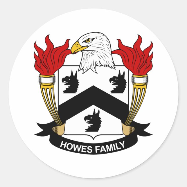 Howes Family Crest Classic Round Sticker (Front)