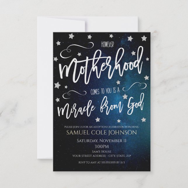 However Motherhood Comes to You is a Gift From God Invitation (Front)
