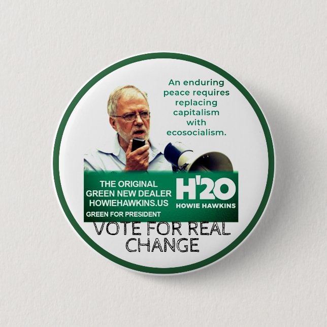 Howie Hawkins for President 2020 Button (Front)