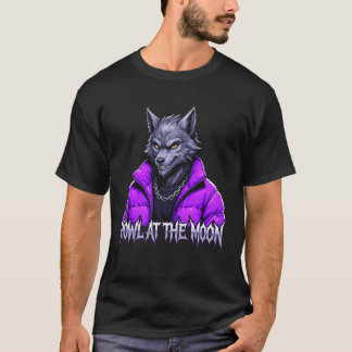 Howl at the Moon Werewolf Purple Puffer Jacket T-Shirt