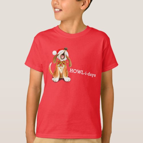 Howl_i_days Christmas dog singing t_shirt