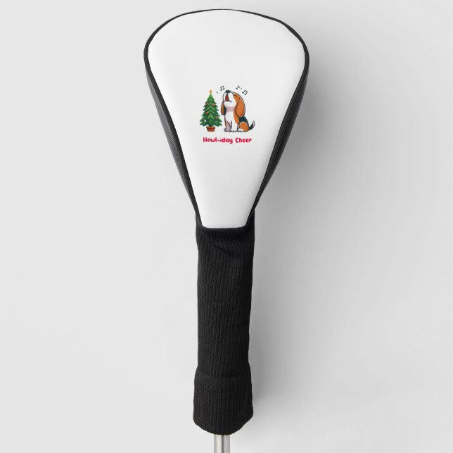 Howl-iday Cheer Beagle With A Christmas Tree Desig Golf Head Cover (Front)