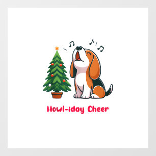 Howl-iday Cheer Beagle With A Christmas Tree Desig Wall Decal